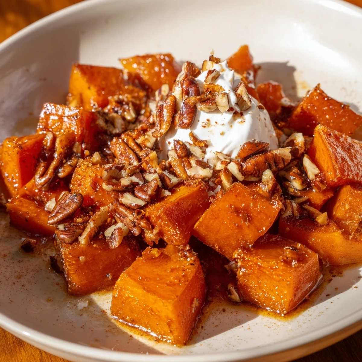 Golden, roasted winter pumpkin treat with warm spices, perfectly caramelized and ready to be served.