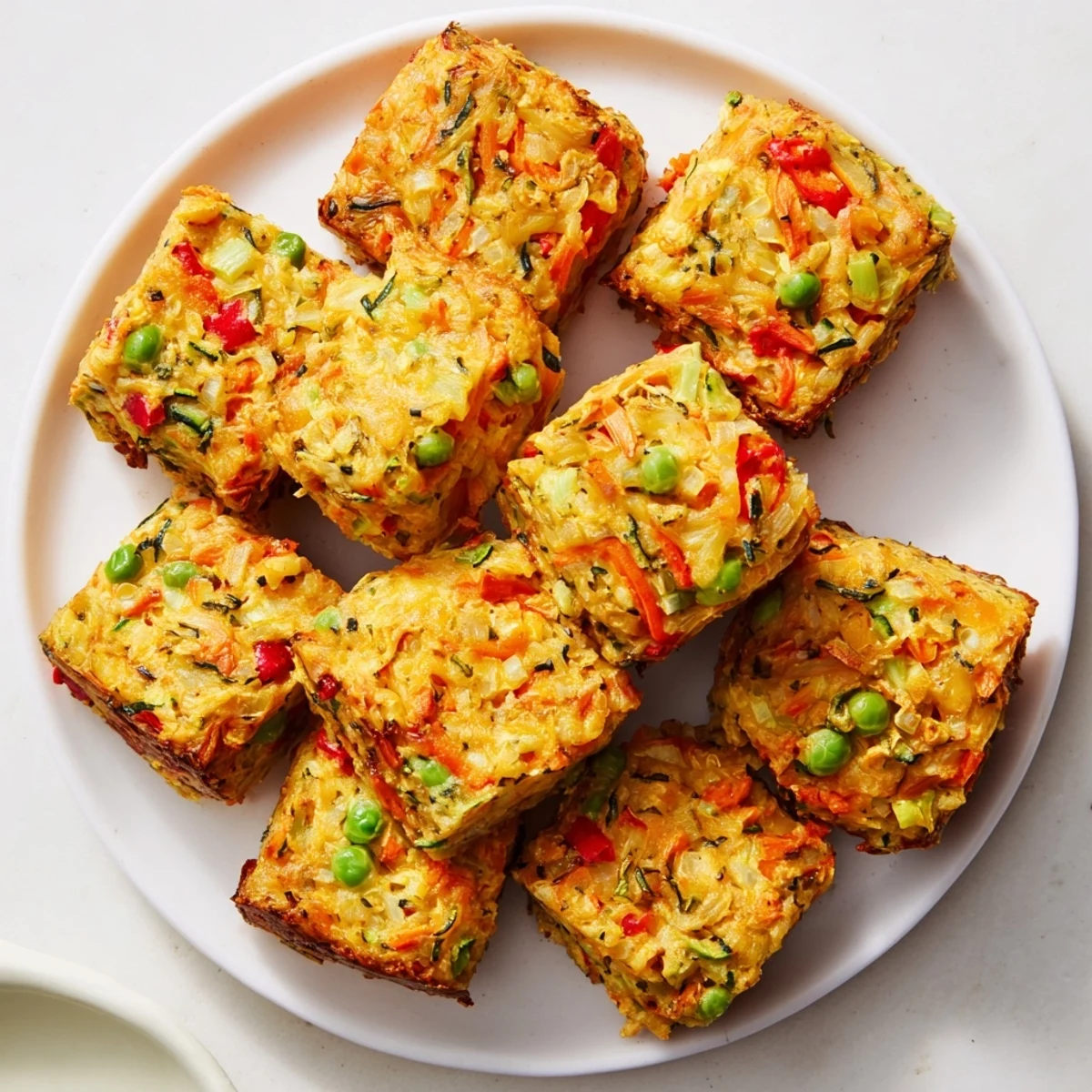 Golden and crispy Wholesome Veggie Bites, fresh from the oven, ready to be enjoyed as a snack.