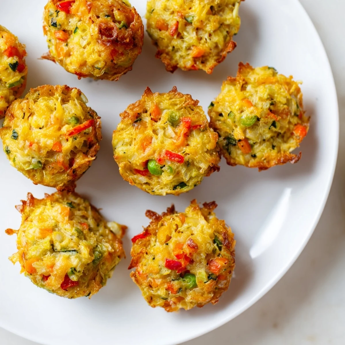 A close-up view of perfectly browned Wholesome Veggie Bites, revealing a tender, veggie-filled interior.