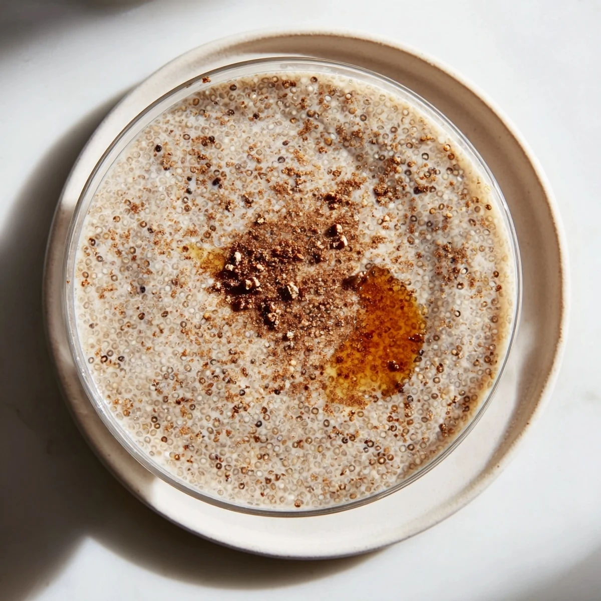 Creamy Cozy Quinoa Smoothie swirled with banana and cinnamon, ready to enjoy at breakfast.