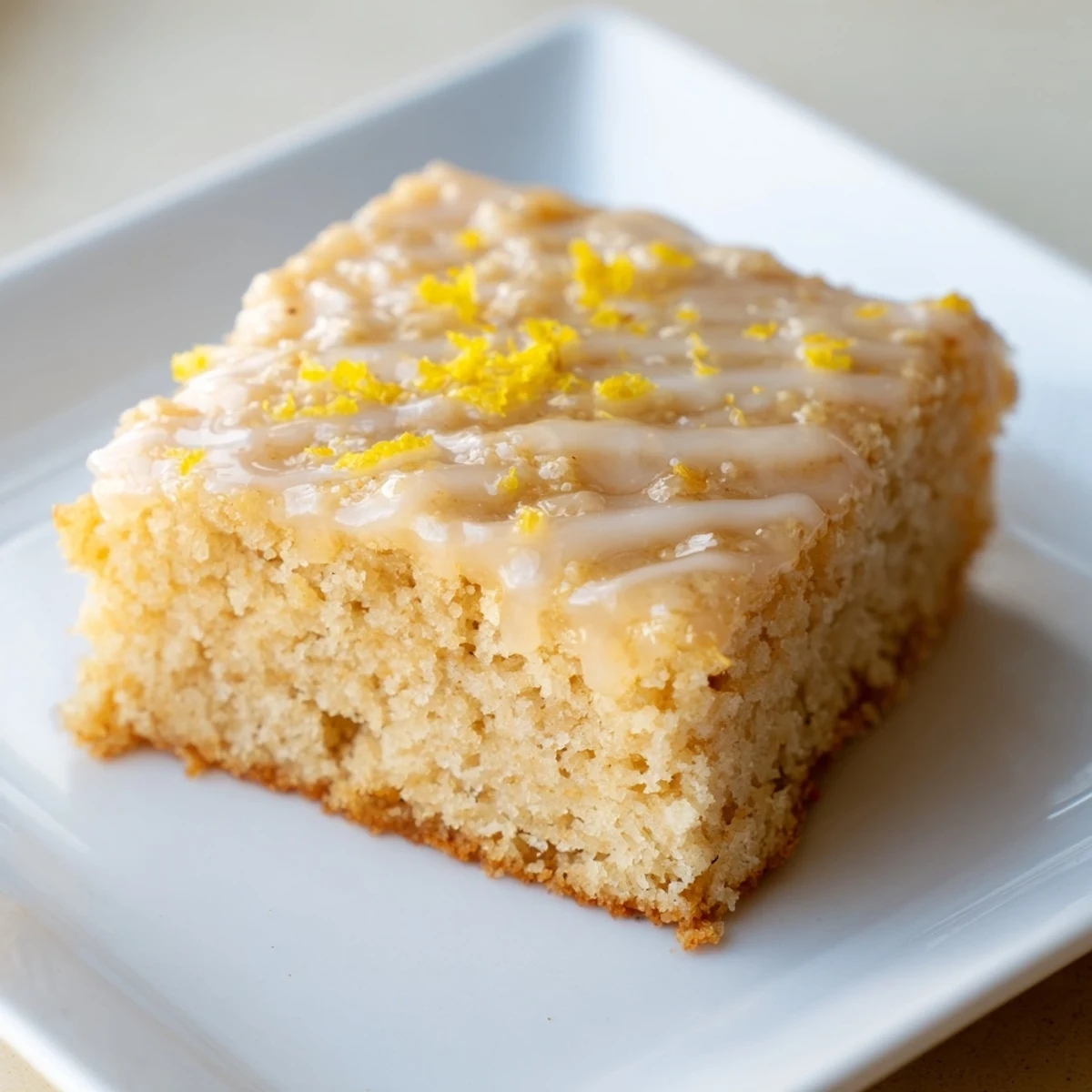 A close-up shot of freshly cut Bright Ginger Treat squares boasting a perfect crumb texture.