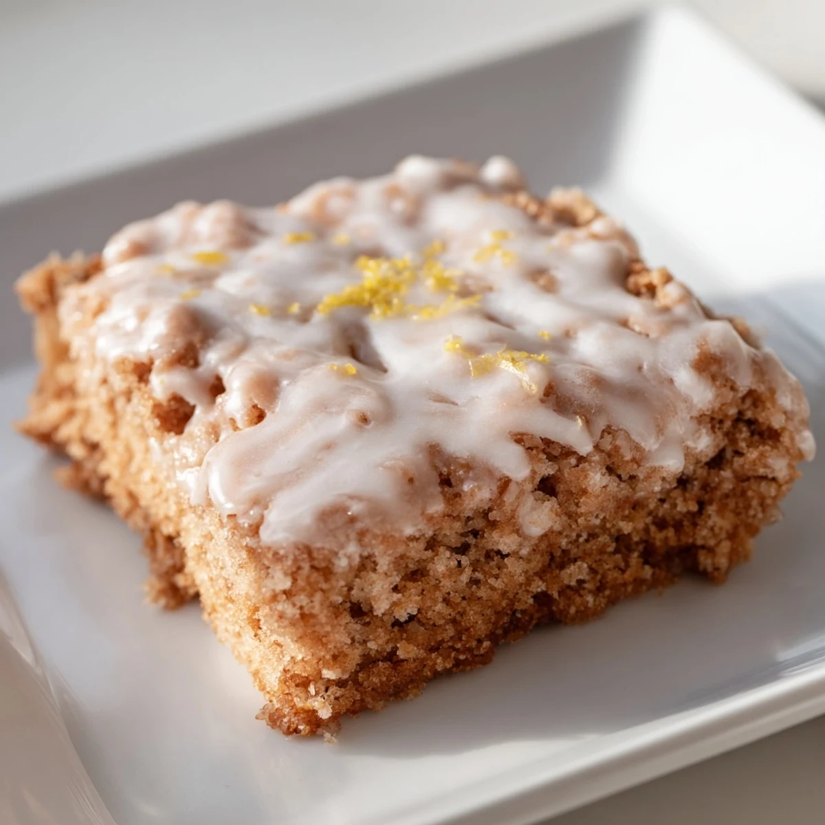 Bright Ginger Treat: A delightful dessert bar featuring a zesty ginger flavor and refreshing glaze.