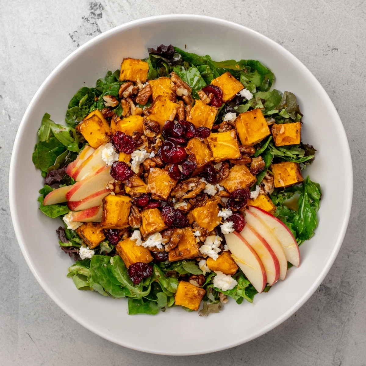 Fresh New Year Maple Salad, a mix of textures and flavors, perfect starter for your celebration.