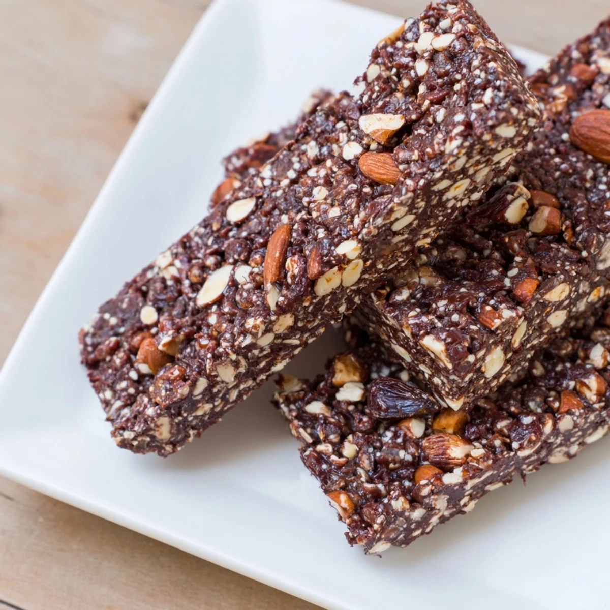 Homemade Fresh Cacao Bars, perfectly chewy, offering a healthy and satisfying snack or dessert experience.