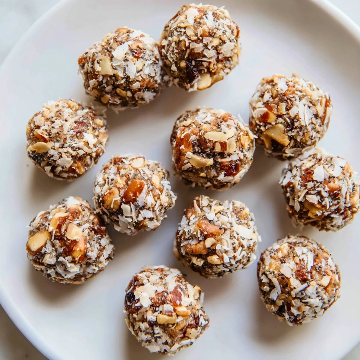 Close-up of a tray of Vegan Pear Bites, showing the pear pieces mixed with nuts and spices.