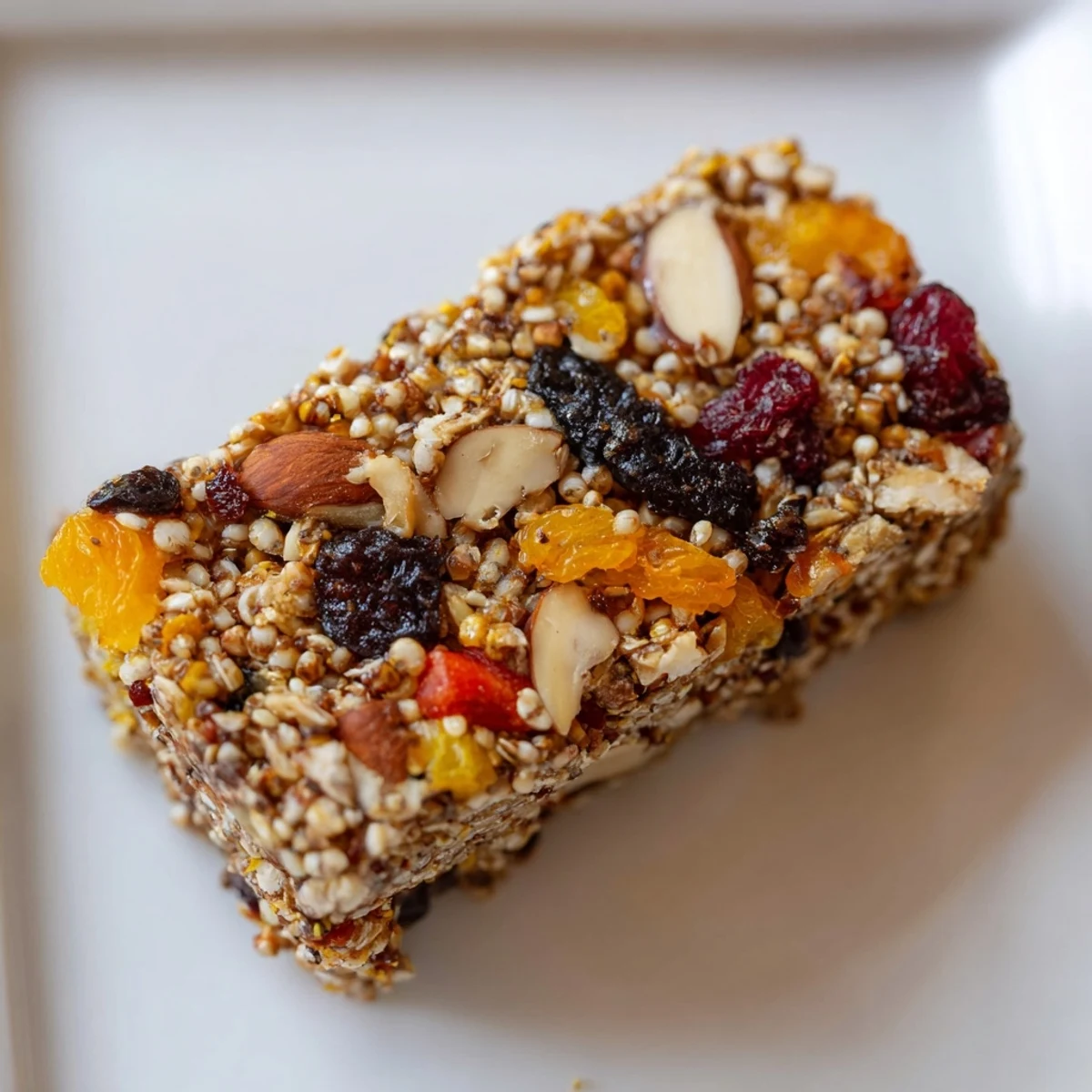 Golden-baked Bright Quinoa Bars, chewy with dried fruit, are perfect for an energetic breakfast.