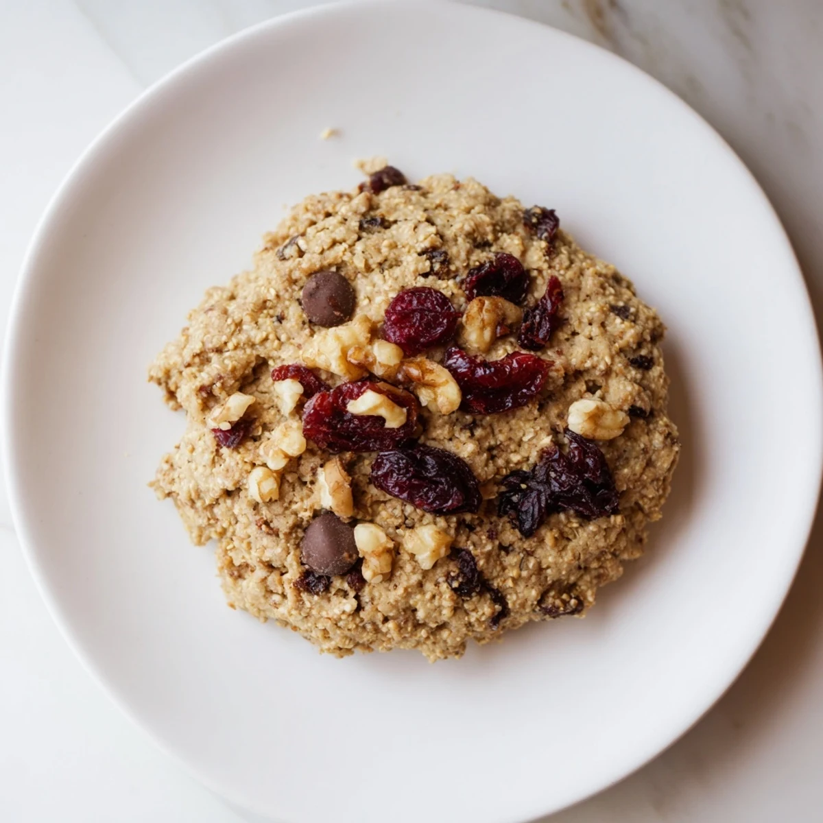 Golden-brown Winter Quinoa Cookies, warm from the oven, with cranberries and walnuts visible.