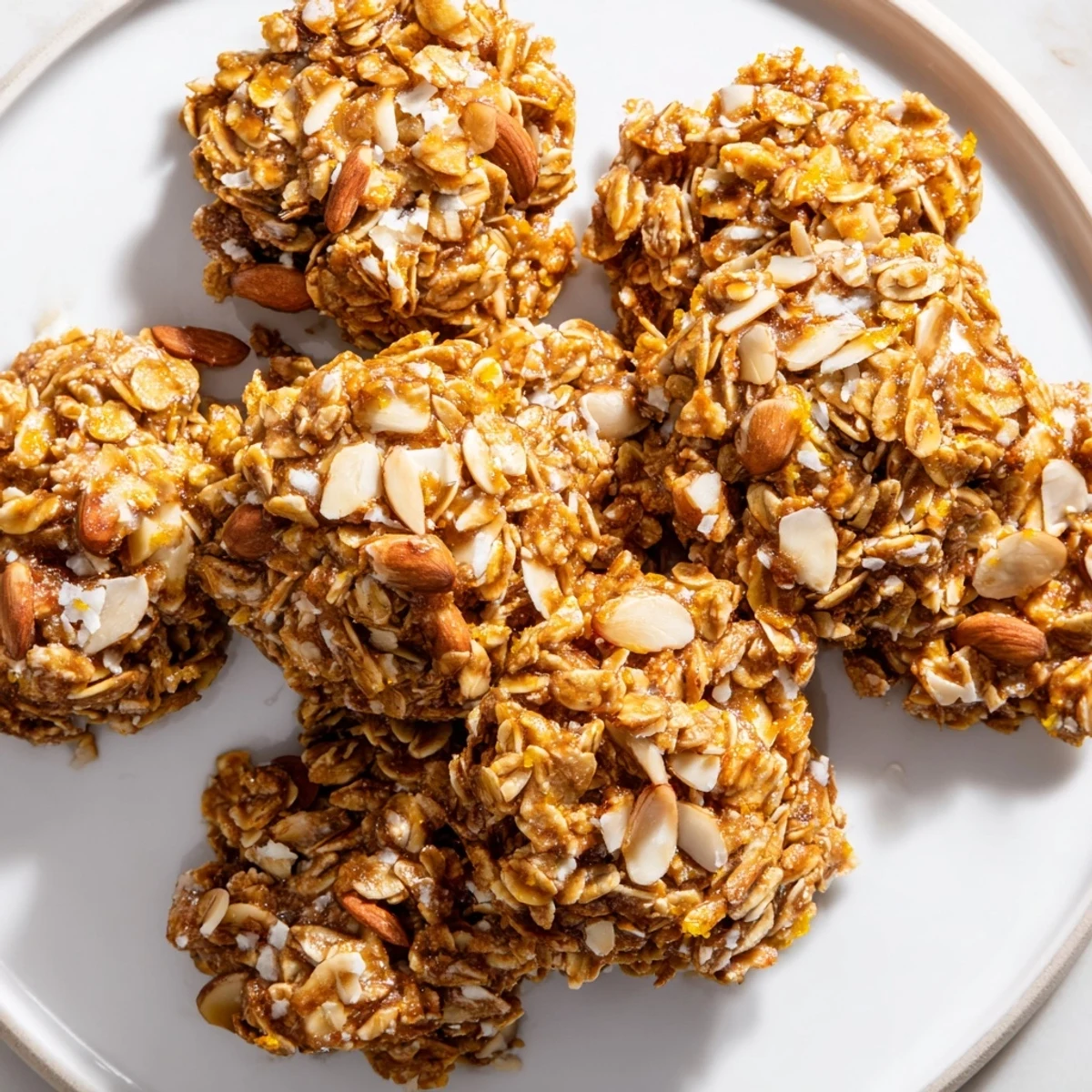 Golden, chewy Wholesome Citrus Clusters offering a delicious blend of textures for a satisfying treat.