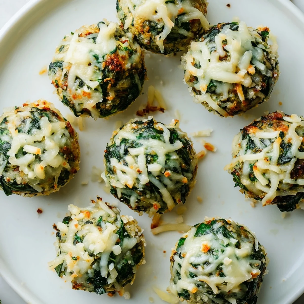 Golden-brown Cozy Spinach Bites, savory with melted cheese: a perfect vegetarian appetizer.