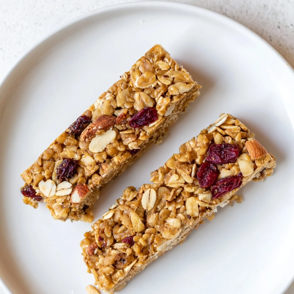 Golden-baked Fresh Lentil Bars with visible dried fruit and nuts, a healthy snack option.
