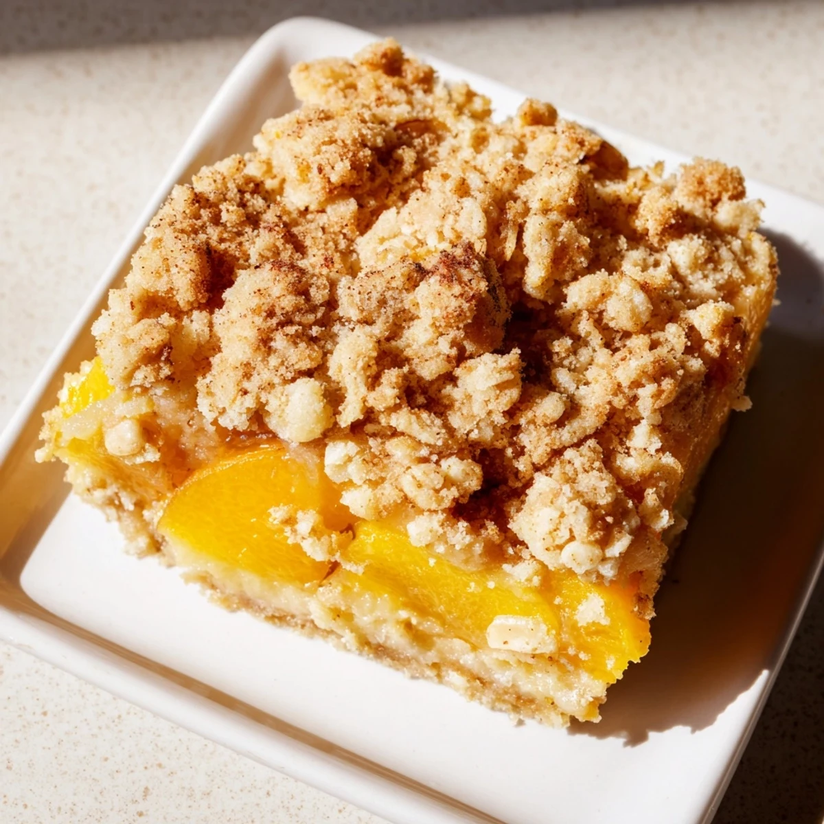 Golden-brown Crisp Citrus Treat, bubbling with a sweet, tangy citrus filling, ready for serving.