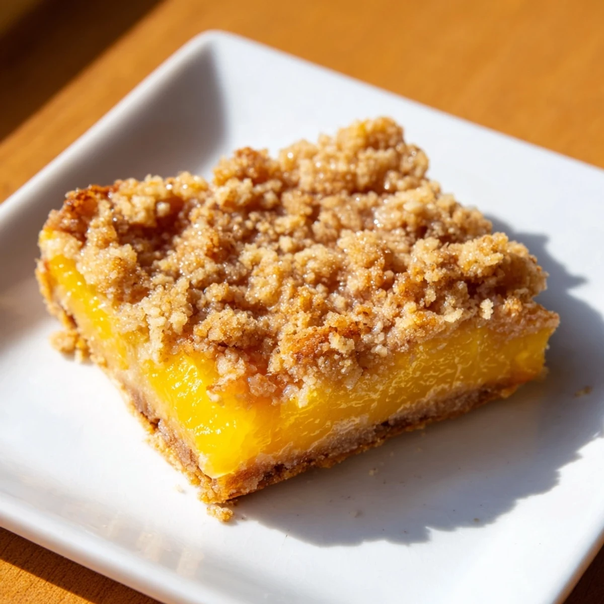 A close-up of a Crisp Citrus Treat, showing the juicy citrus filling baked inside, perfect after dinner.