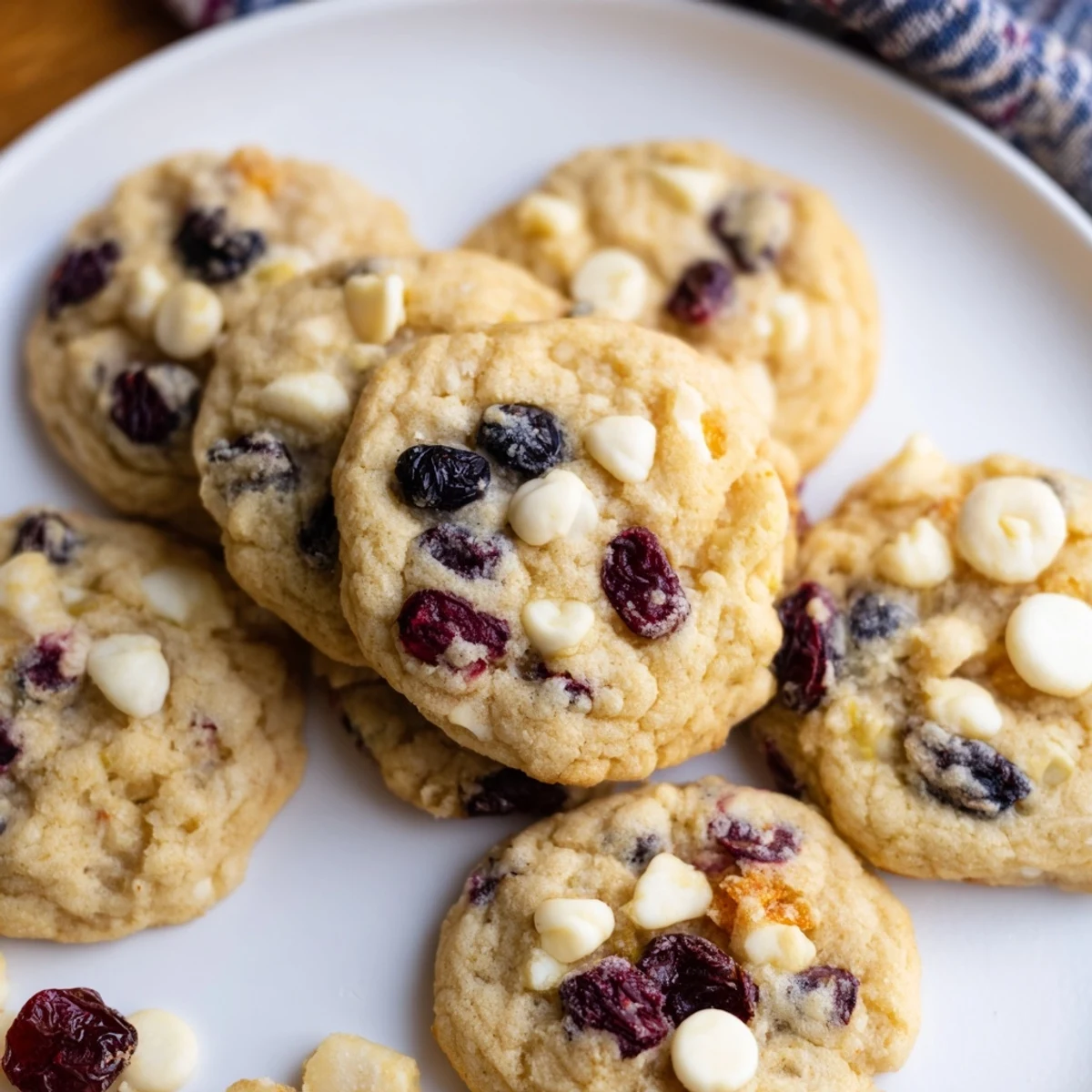 Freshly baked Festive Berry Cookies, a delicious treat with bursts of fruity flavor and sweet white chocolate.
