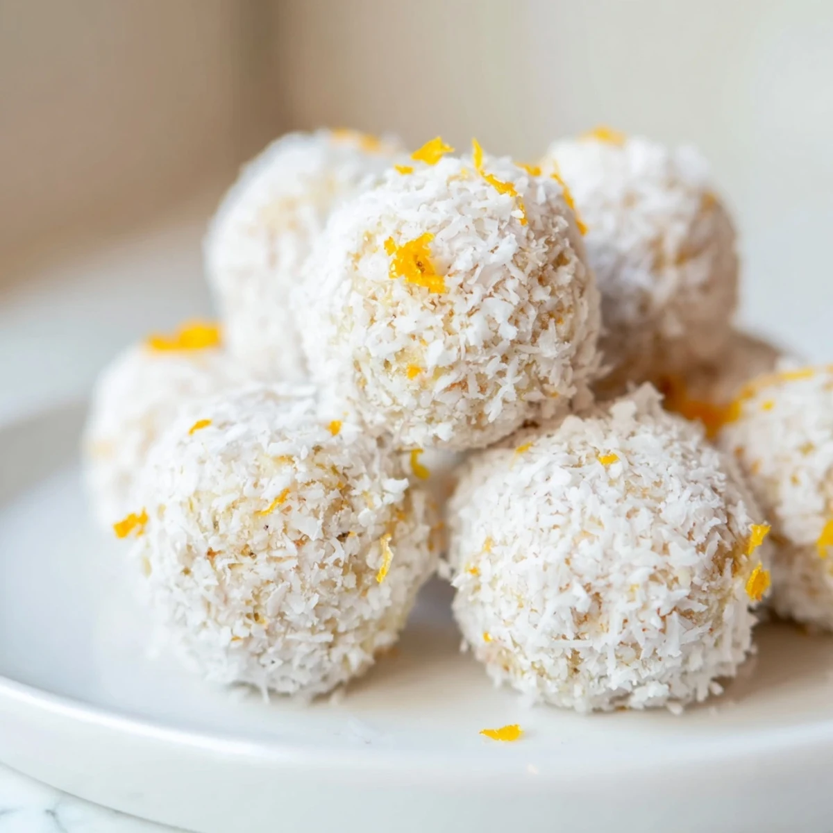 Imagine the zesty New Year Citrus Bites dusted with coconut, a perfect sweet and tangy treat.