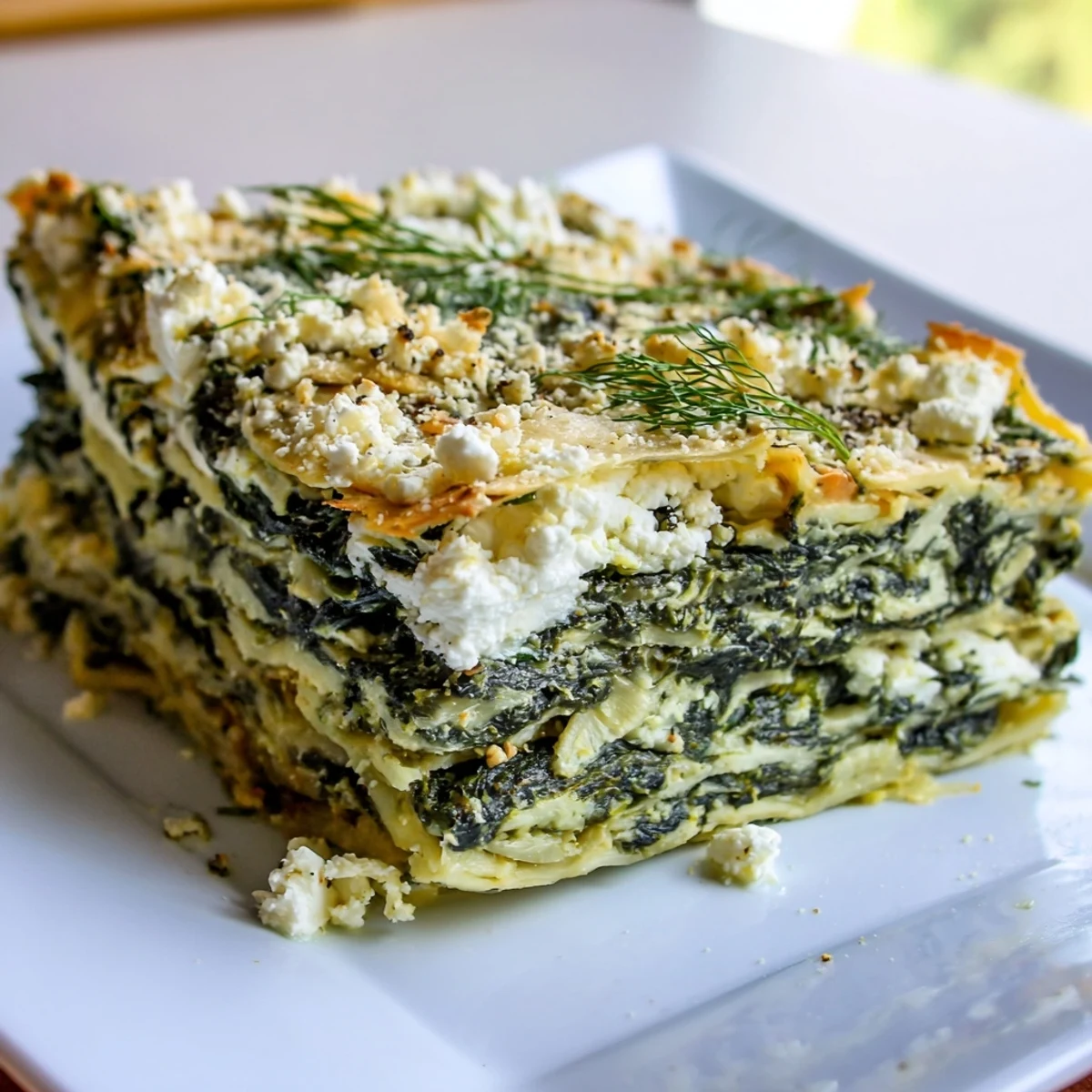Golden Seasonal Spinach Bars, fresh from the oven, with flecks of herbs and a savory aroma.