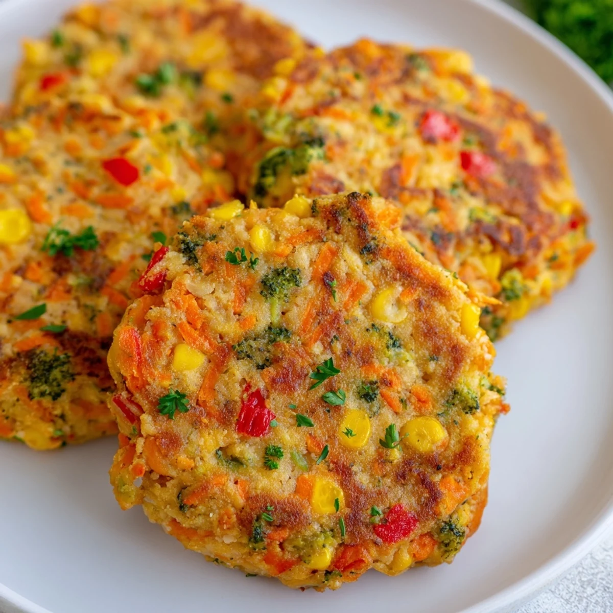 A close-up of freshly baked Bright Veggie Bites, ready to enjoy with a creamy dipping sauce.
