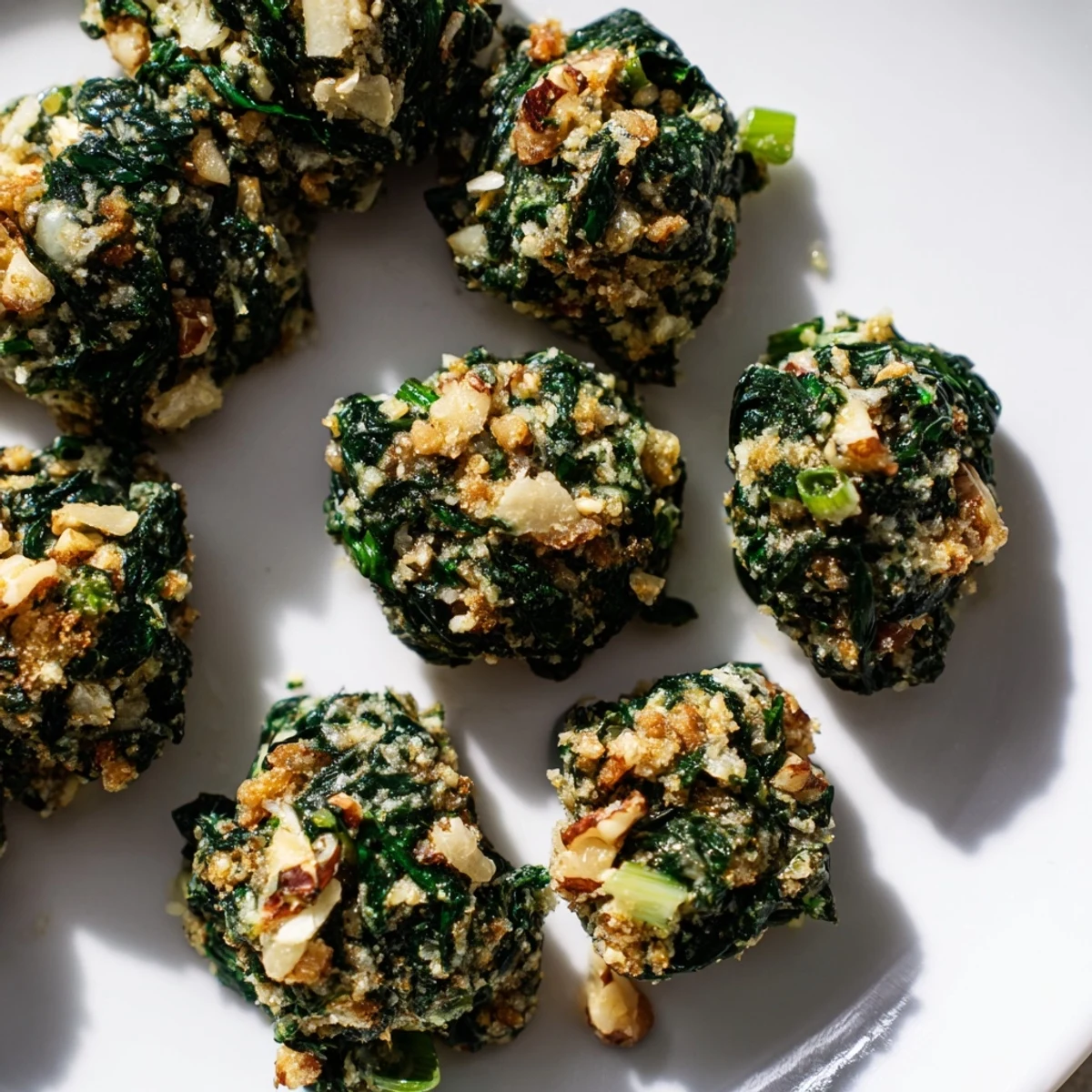 Savory Fresh Spinach Clusters, with herbs and feta, freshly baked and perfect for a vegetarian meal.