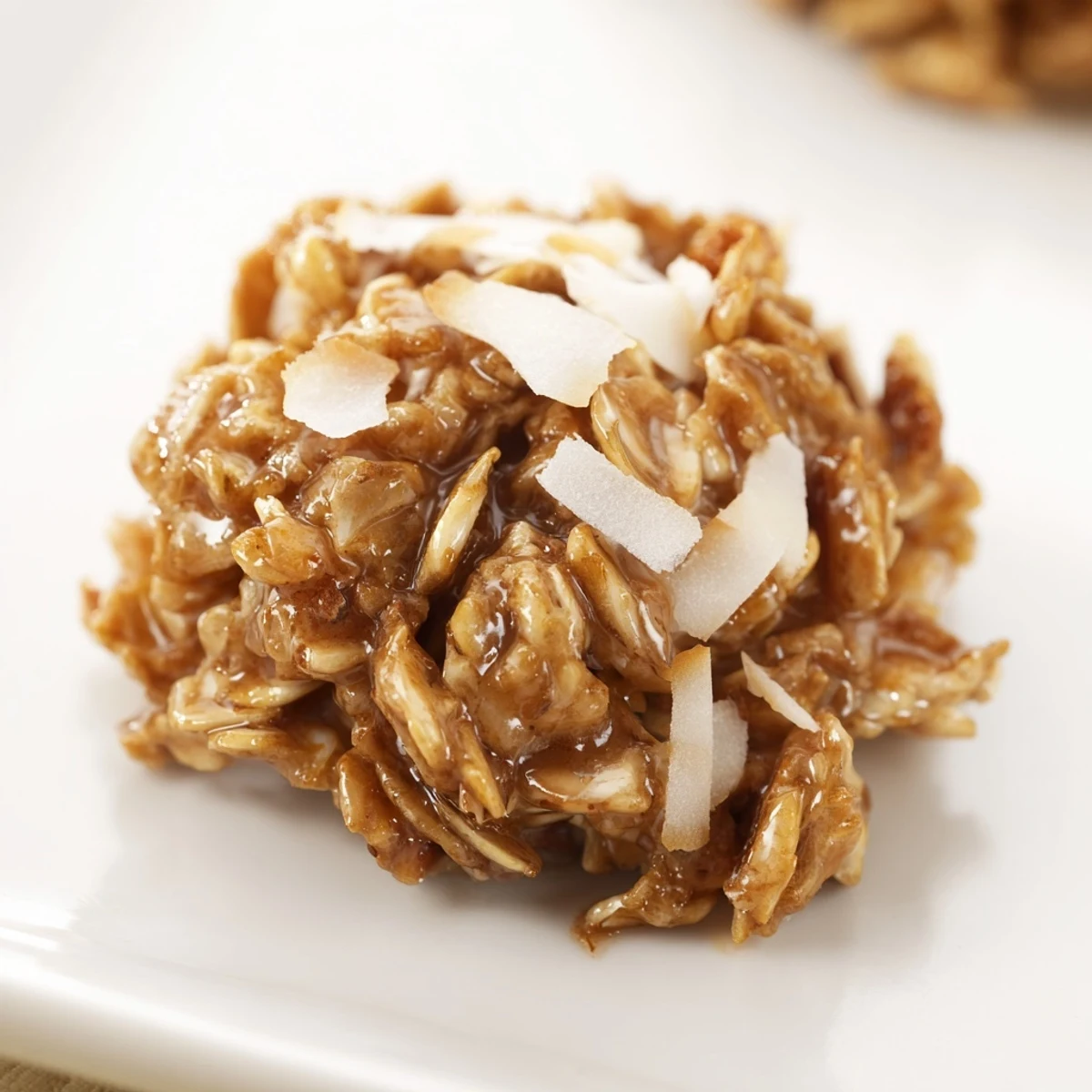 A close-up of Crisp Maple Clusters next to a steaming mug of coffee, highlighting the chunky texture and wholesome breakfast ingredients.