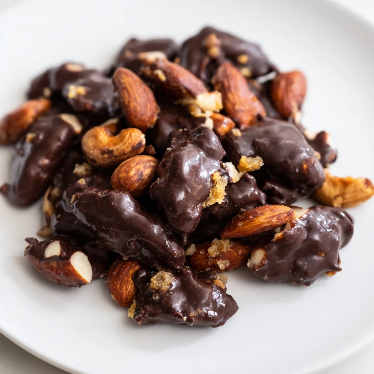 Plated Bright Ginger Clusters ready for serving, with a steaming cup of tea in the background for the perfect cozy pairing.