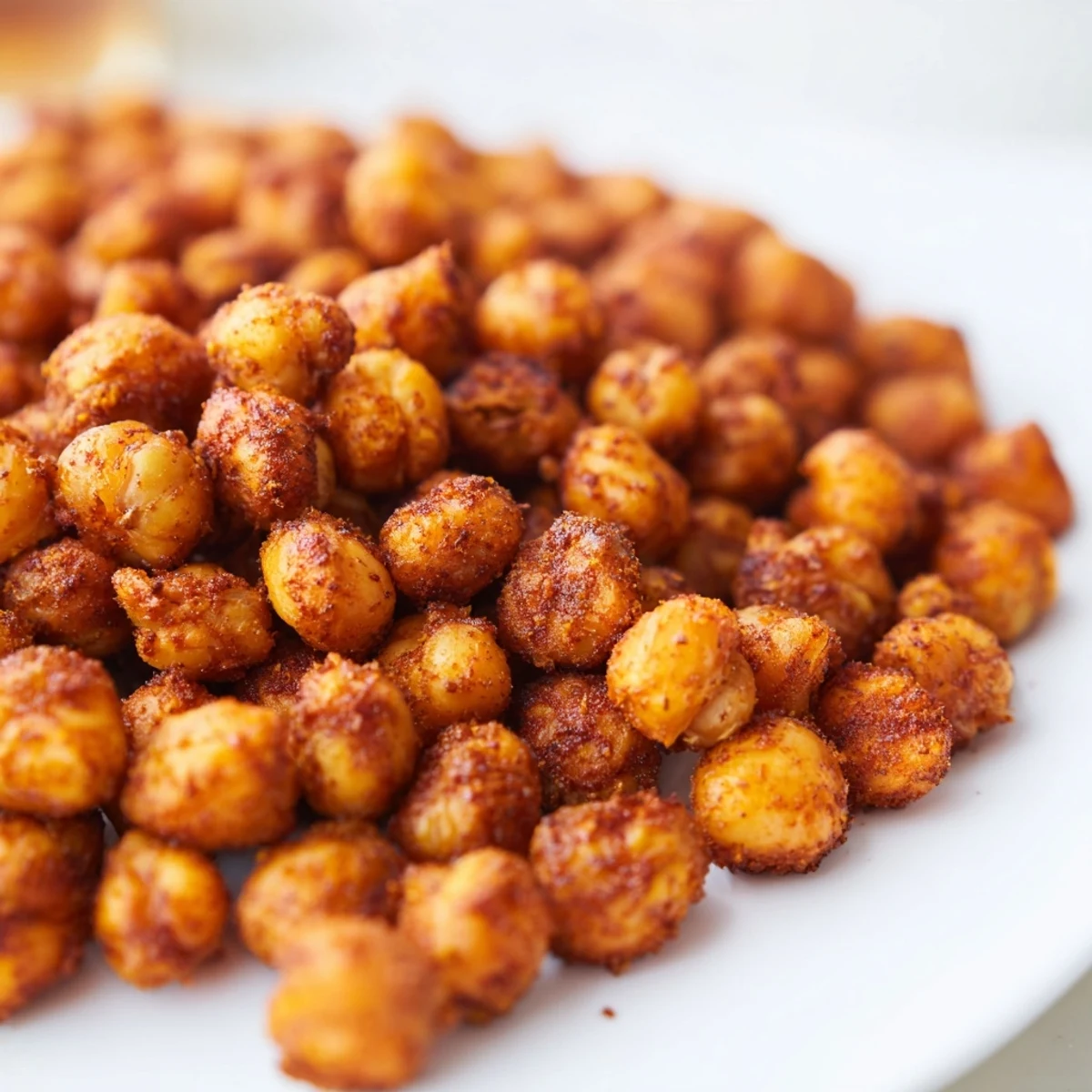 Crispy Vegan Chickpea Treat in a white bowl, seasoned with smoked paprika, ready for snacking.