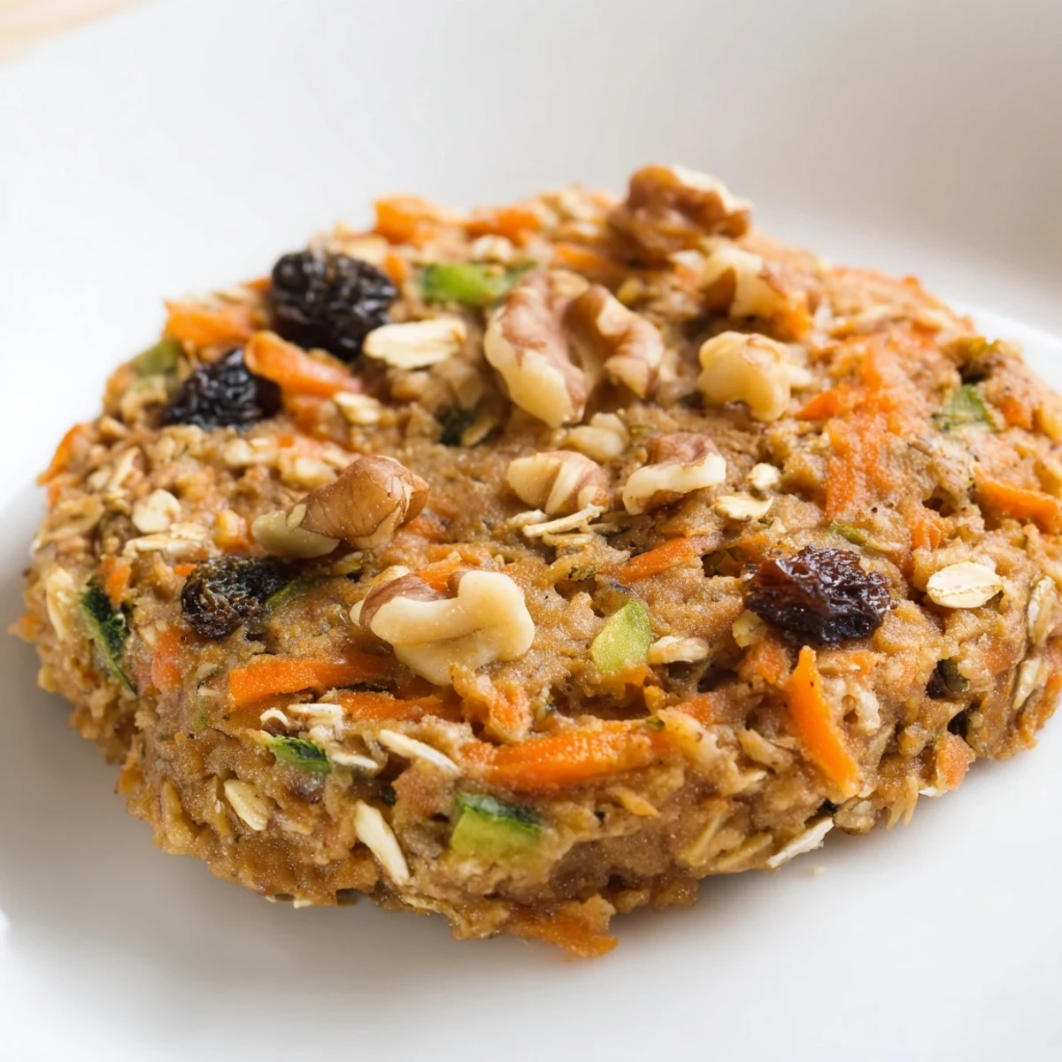 Freshly baked Wholesome Veggie Cookies on a wire rack, showing golden edges and soft centers packed with grated carrots and zucchini. 