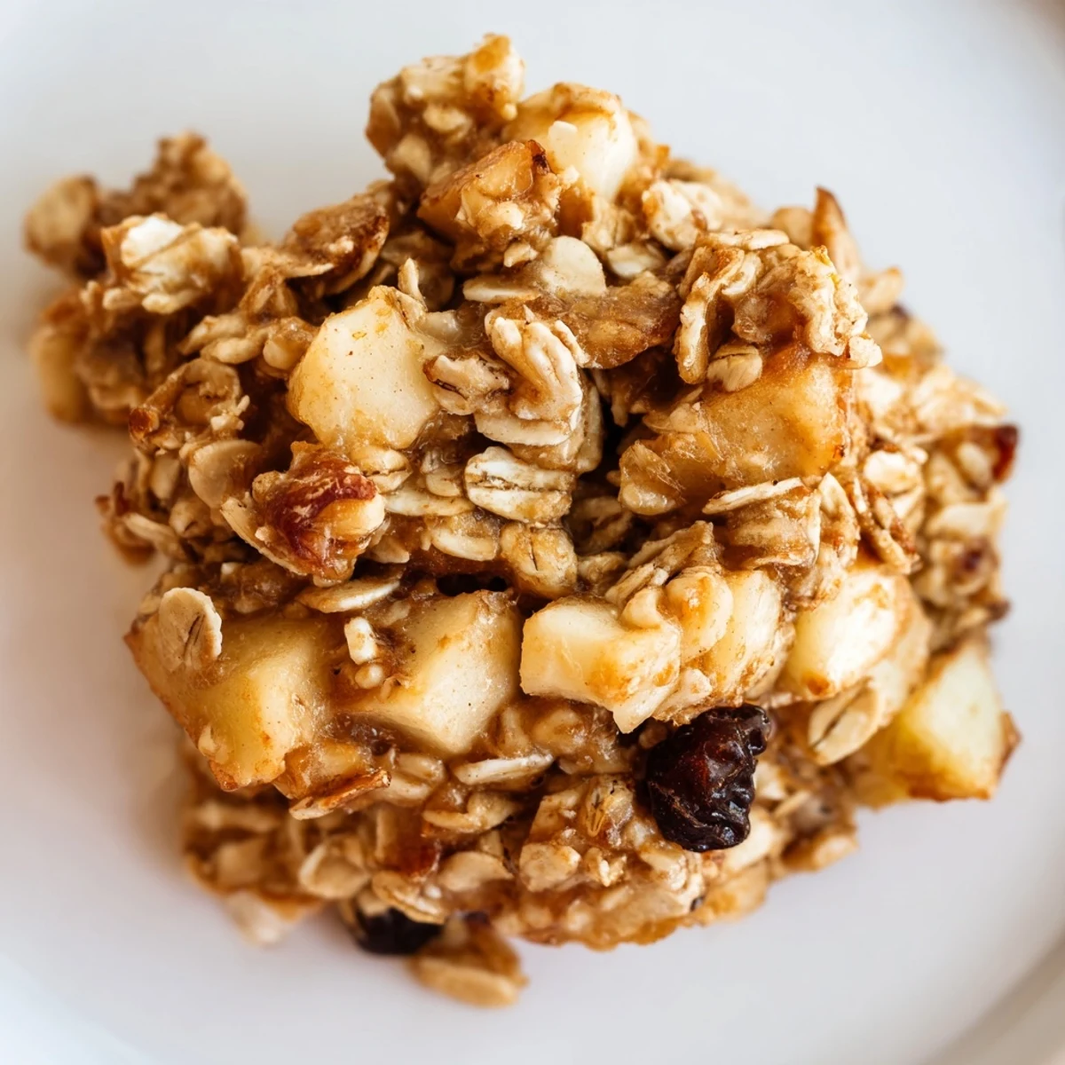 Homemade Cozy Apple Clusters served in a small bowl, perfect with tea or packed in lunchboxes.