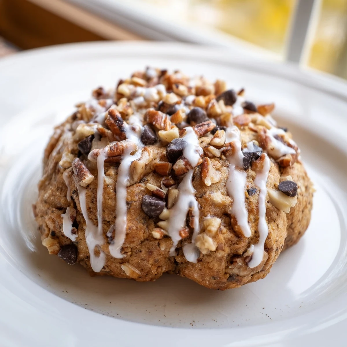 Freshly baked New Year Pumpkin Cookies with a tender crumb, dusted with cinnamon sugar on a festive plate.