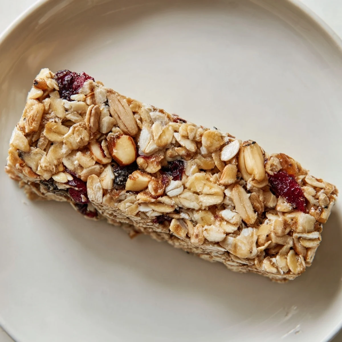 Stack of three homemade vegan oat treats on a marble counter, a perfect healthy snack or breakfast on the go.
