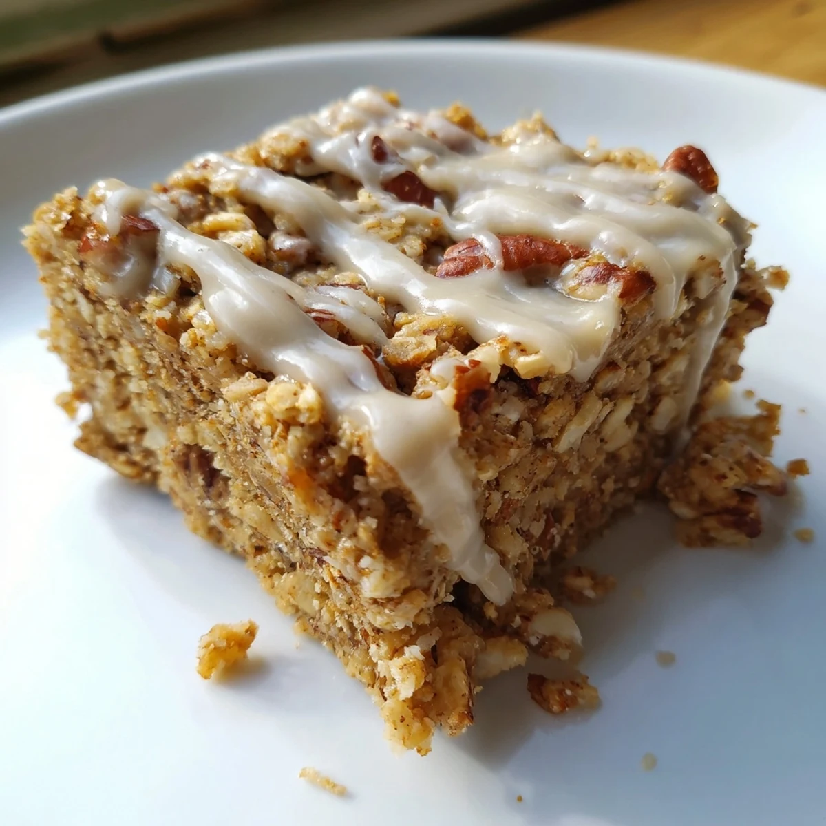 These Fresh Maple Bites offer a chewy oat base and a sweet maple glaze, perfect for a snack.