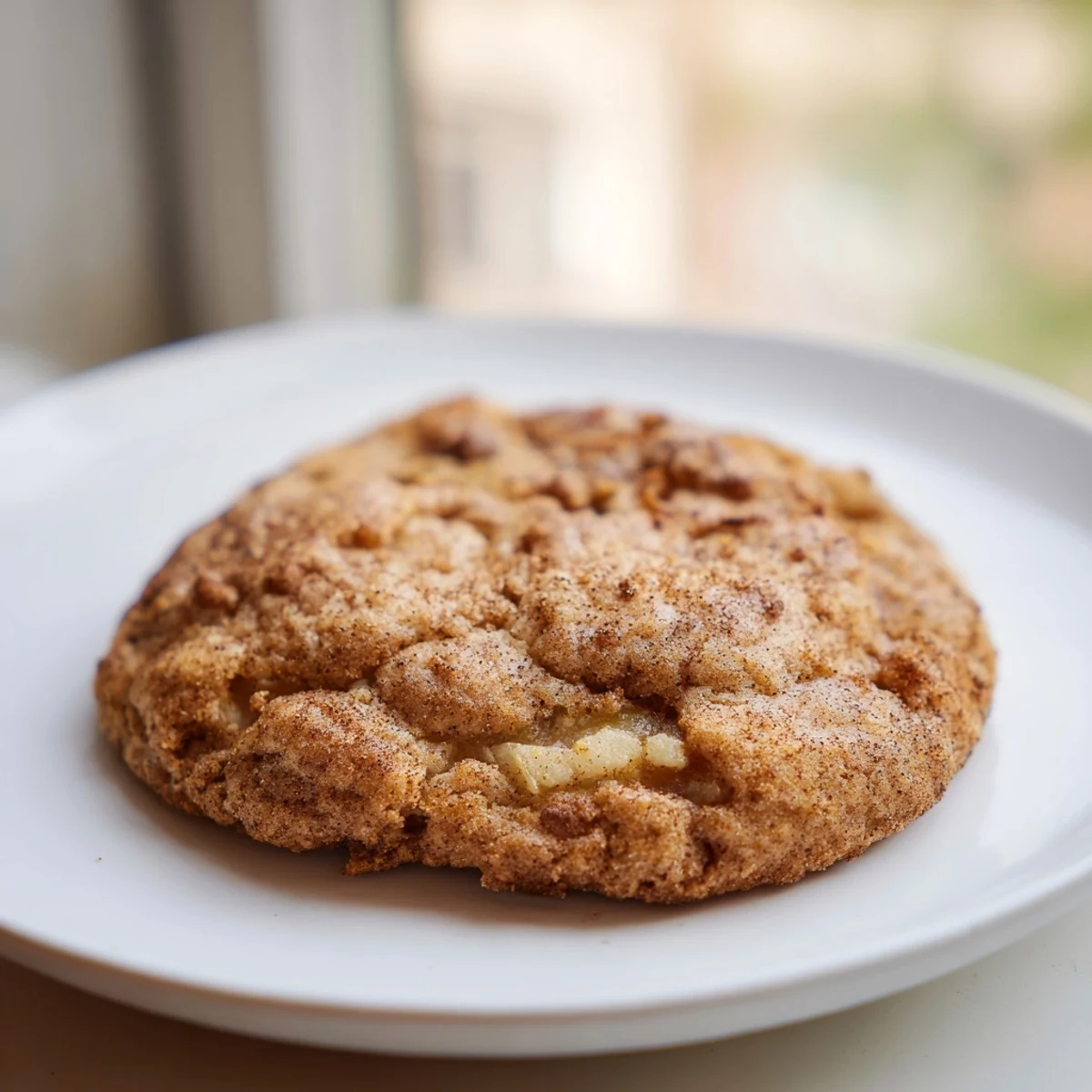 A close-up of Cozy Pear Cookies with warm spices and chopped nuts, arranged beside a steaming cup of herbal tea.
