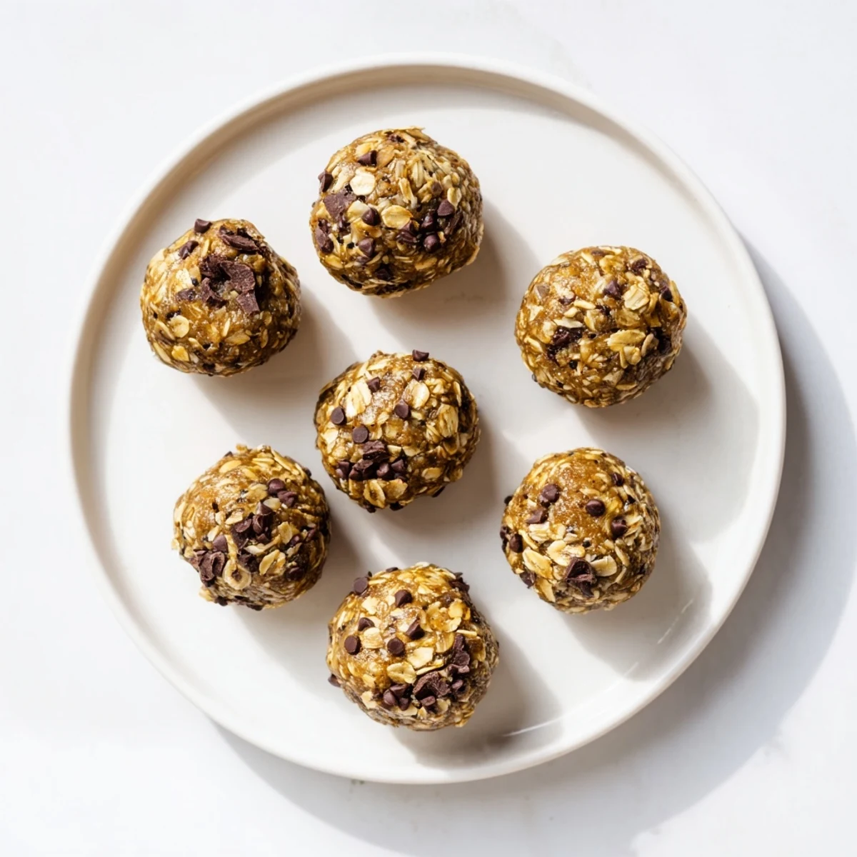 Peanut Butter Mocha Energy Sweet Treat Bites arranged in a circle on a rustic wooden board, ready to be enjoyed as a healthy snack with coffee.