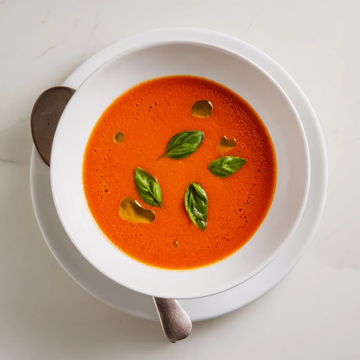 Roasted tomatoes and garlic blend into a velvety Creamy Roasted Tomato Basil Hearty Soup for a comforting vegetarian dinner.