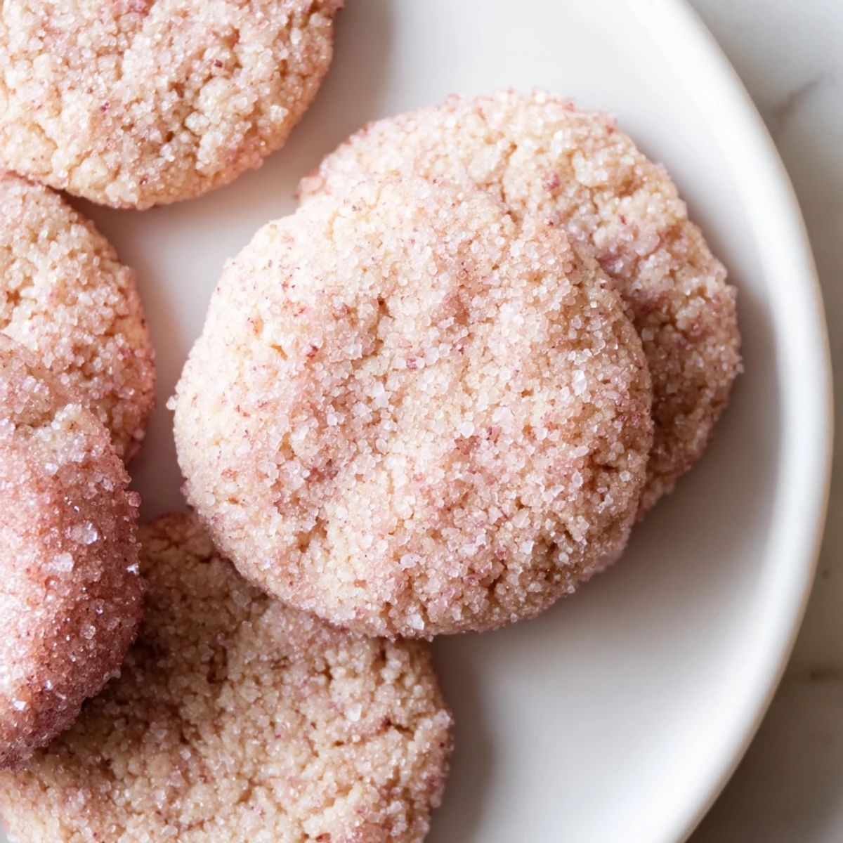 Soft vegan guava vanilla sugar cookies with golden edges on a rustic baking sheet
