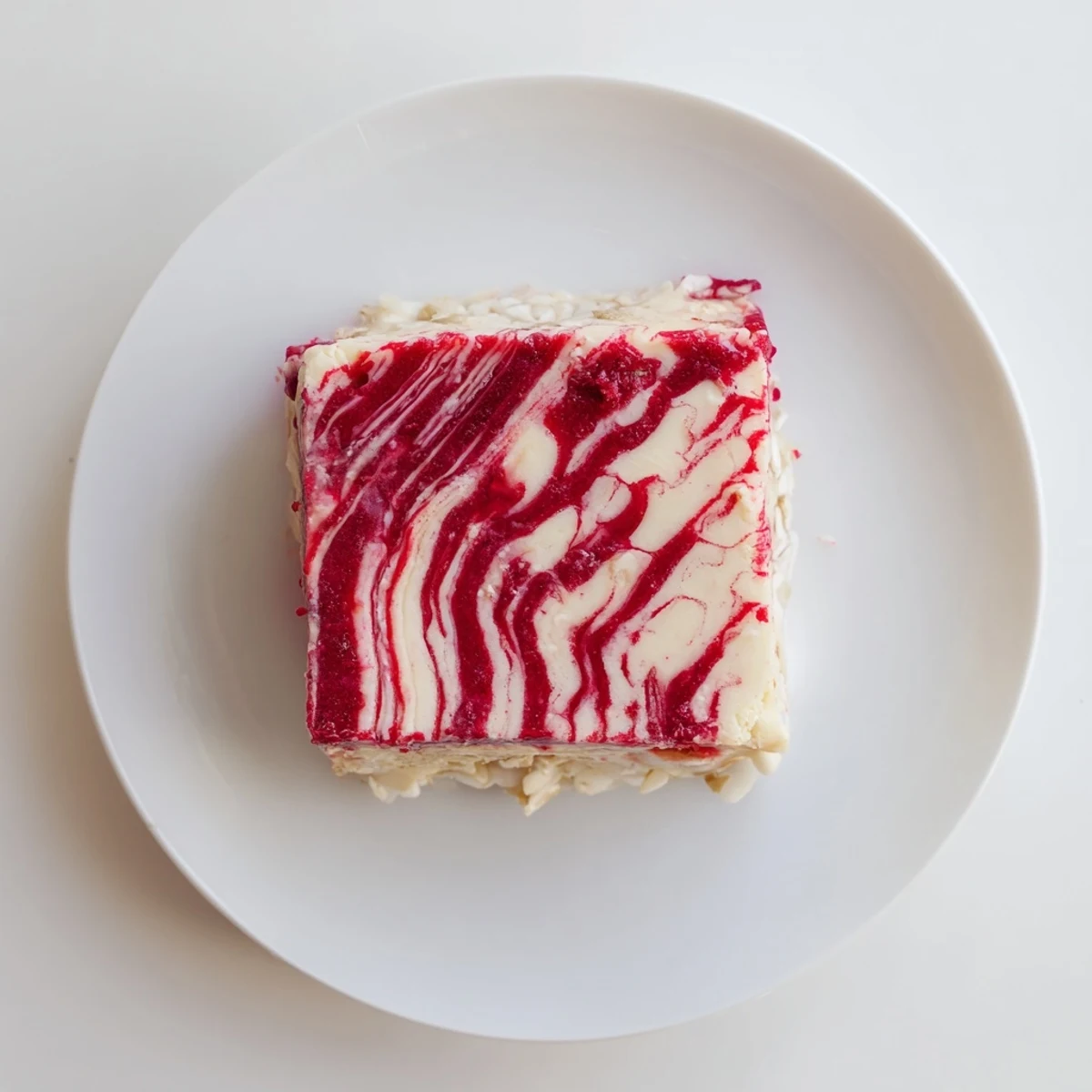 Chilled dessert with marbled raspberry swirl, Raspberry Vanilla Cashew Cream Squares