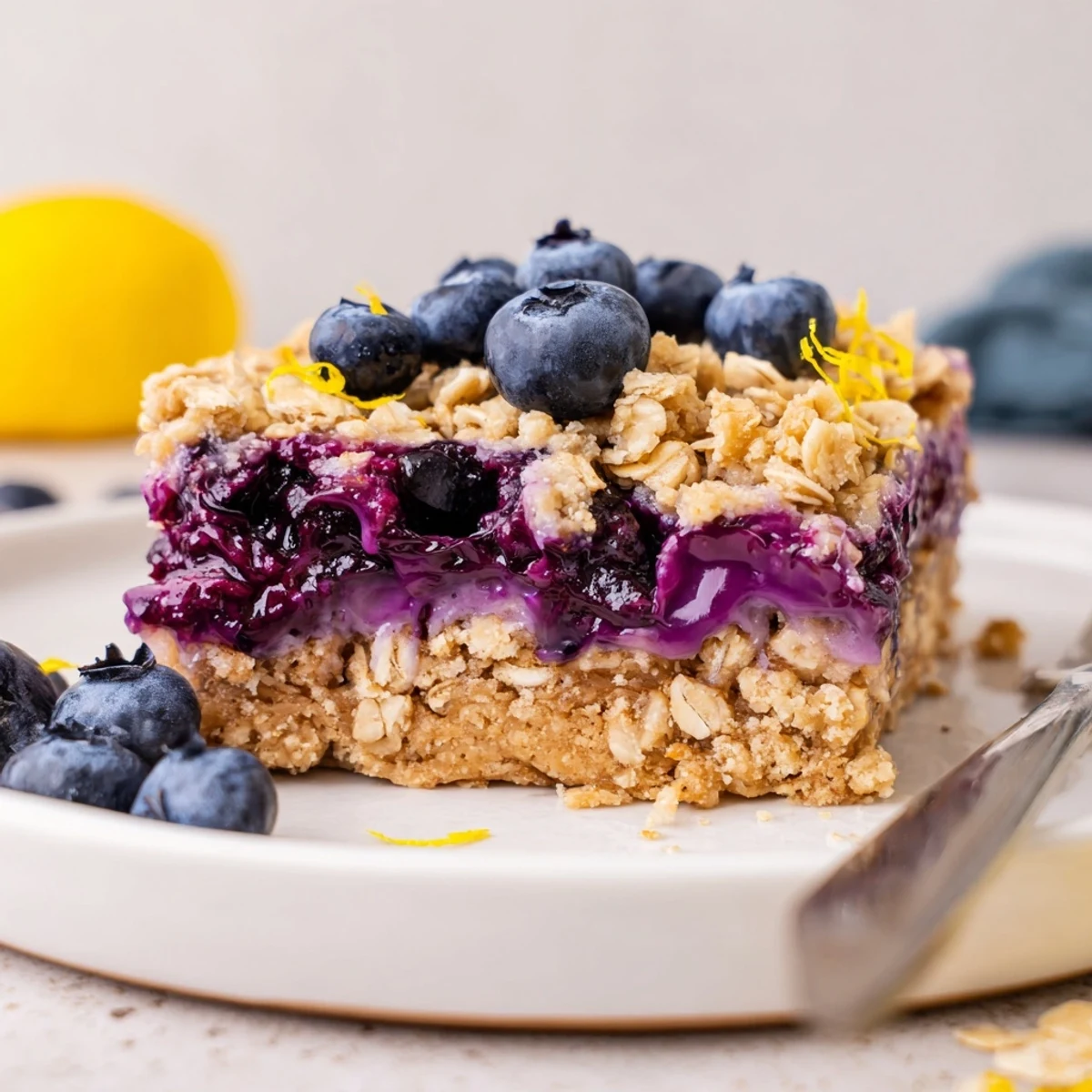 Serving suggestion: Blueberry Lemon Cashew Cream Crumble Bars with Earl Grey tea