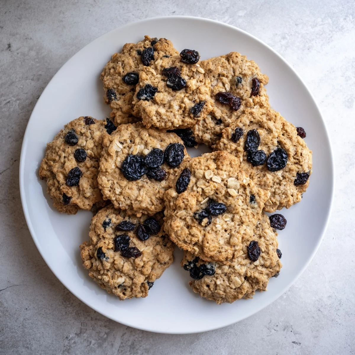 Golden vegan blueberry blackberry cream oatmeal raisin cookies fresh from the oven with soft centers