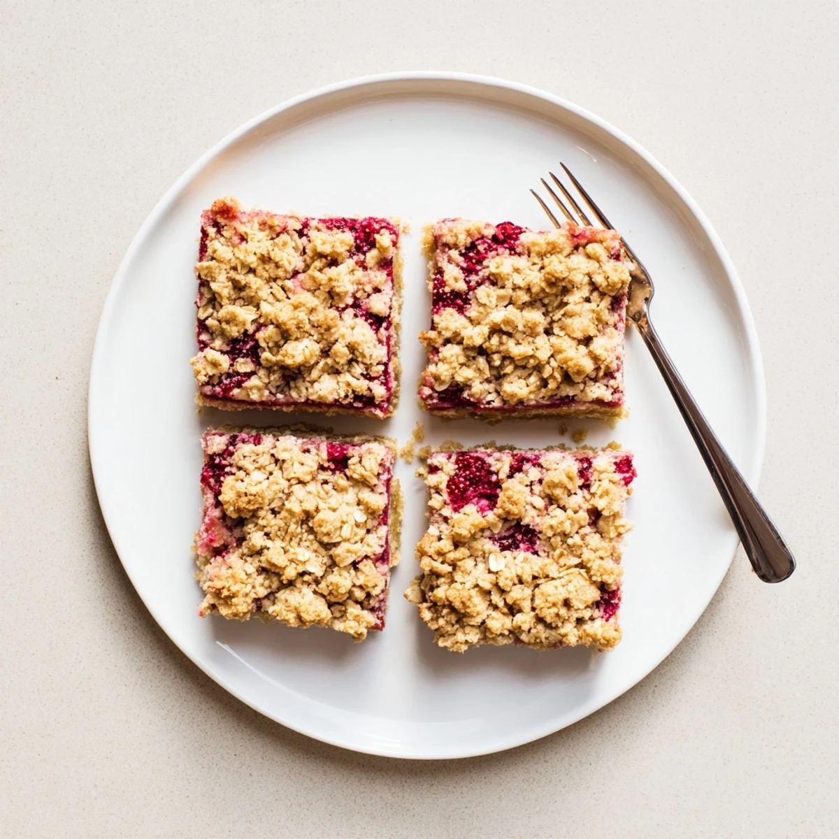 Creamy lemon cashew filling bursts with fresh raspberries in these golden baked crumble squares