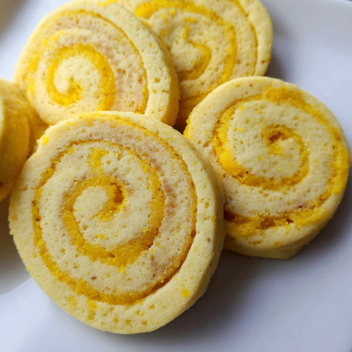 Soft chewy vegan pineapple vanilla swirl sugar cookies with a bright yellow tropical spiral pattern