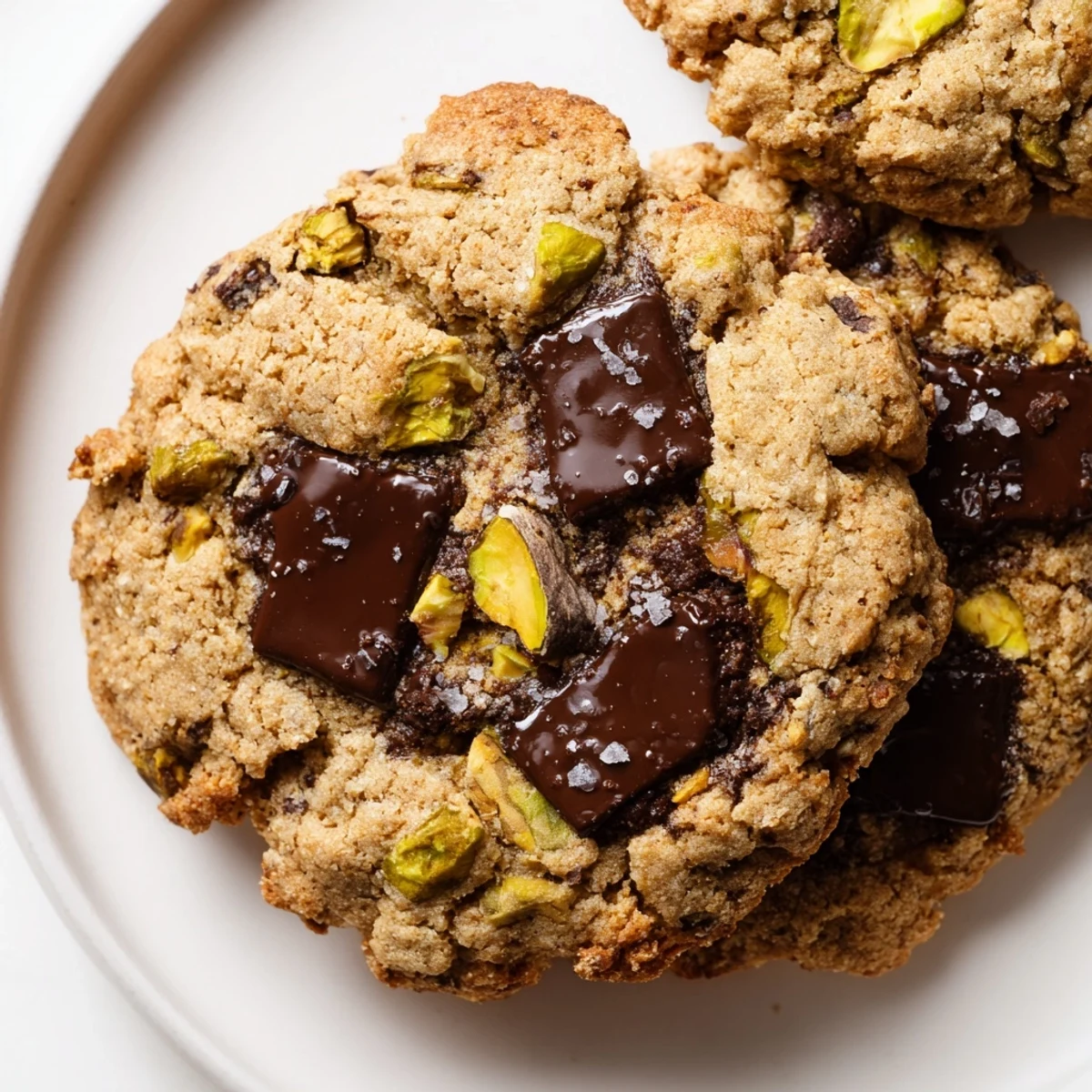 Dark Chocolate Pistachio Crunch Cookies