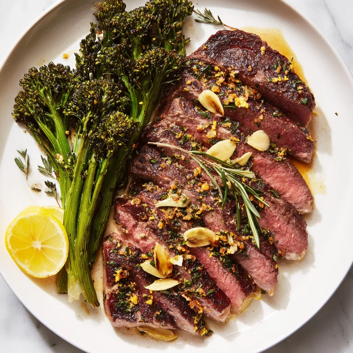 Garlic Herb Steak with Broccolini