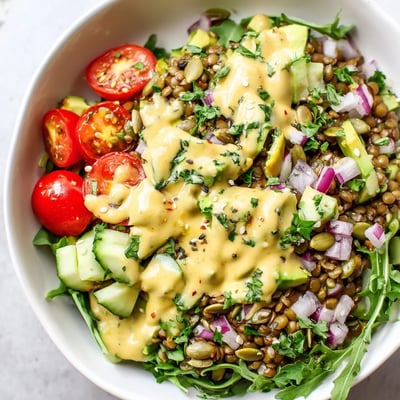 Savory Lemon Tahini Lentil Bowl