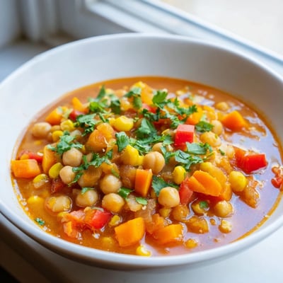 Smoky Chickpea Sweet Corn Soup