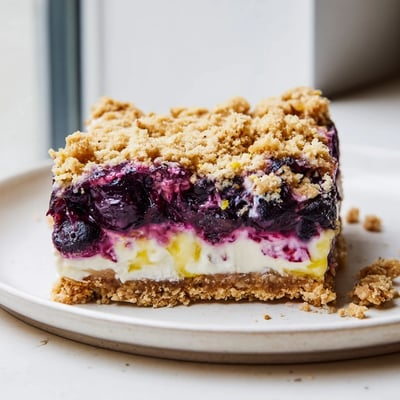 Blueberry Lemon Cashew Crumble Squares