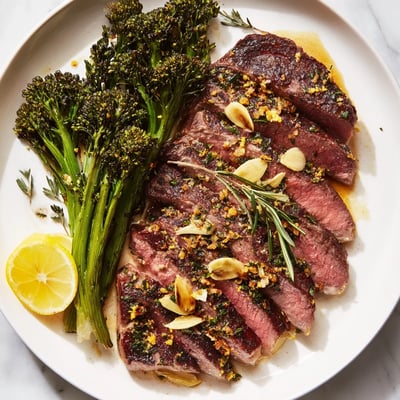 Garlic Herb Steak with Broccolini